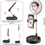 MIRLIGTH™| Espejo Con Soporte Para Celular Y Luz Led Pro