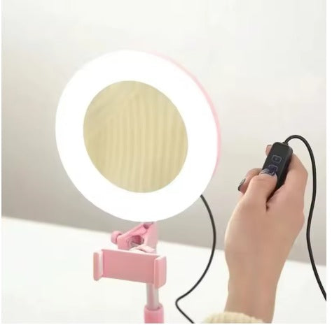 MIRLIGTH™| Espejo Con Soporte Para Celular Y Luz Led Pro